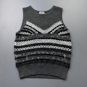 Chelsea28 Sweater Vest Women's Medium Wool Blend Black Sleeveless